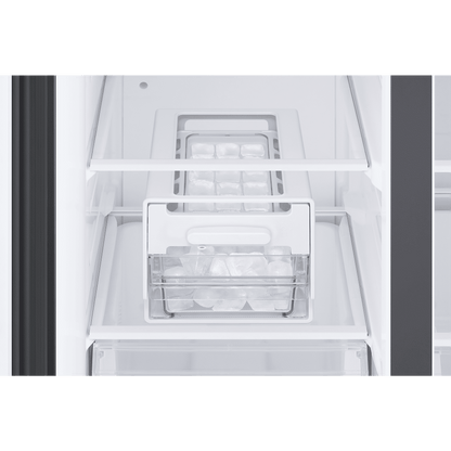 SAMSUNG 653 Litres 3 Star Auto Defrost Side by Side Refrigerator with Twin Cooling Plus (RS76CB811312HL, Clean White)