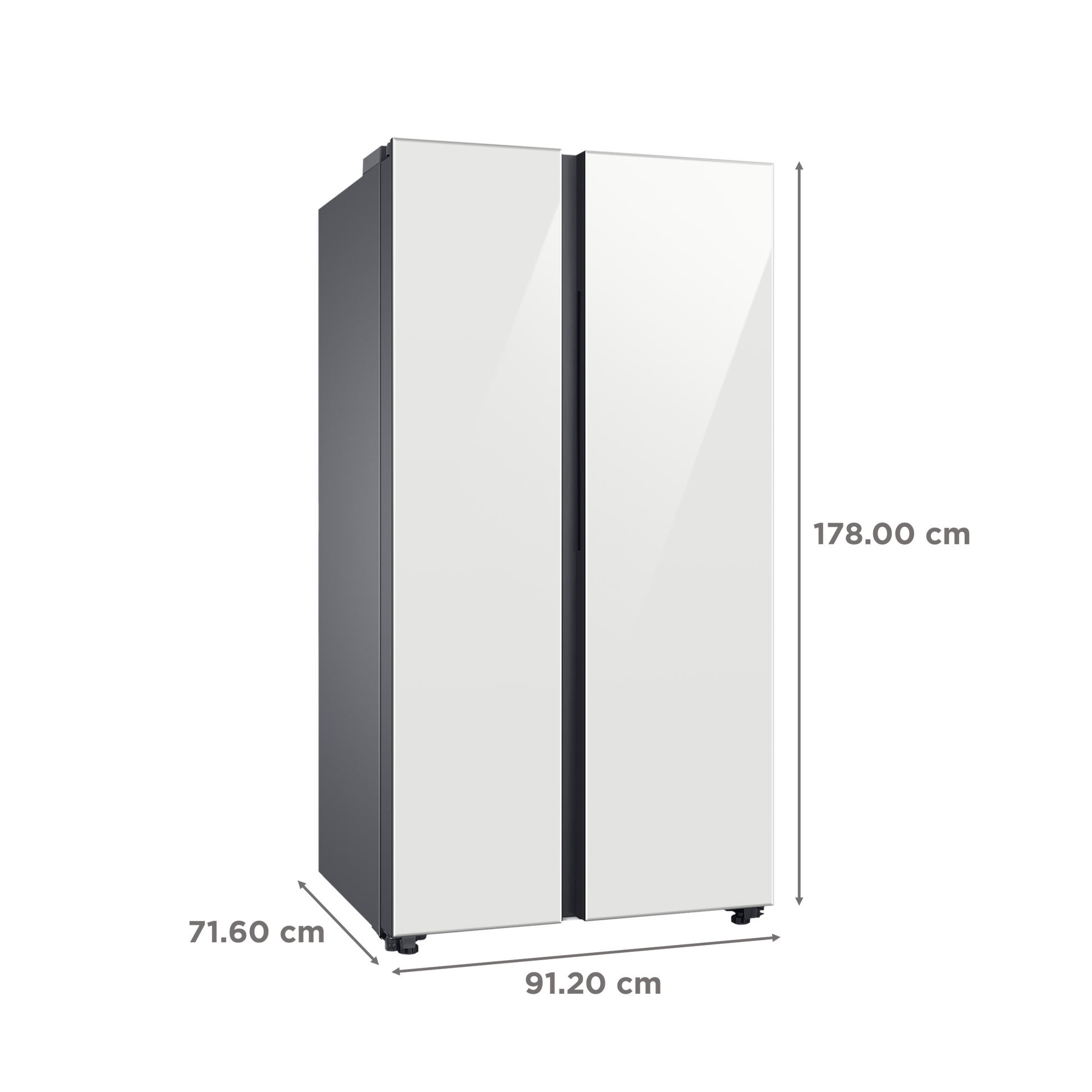 SAMSUNG 653 Litres 3 Star Auto Defrost Side by Side Refrigerator with Twin Cooling Plus (RS76CB811312HL, Clean White)