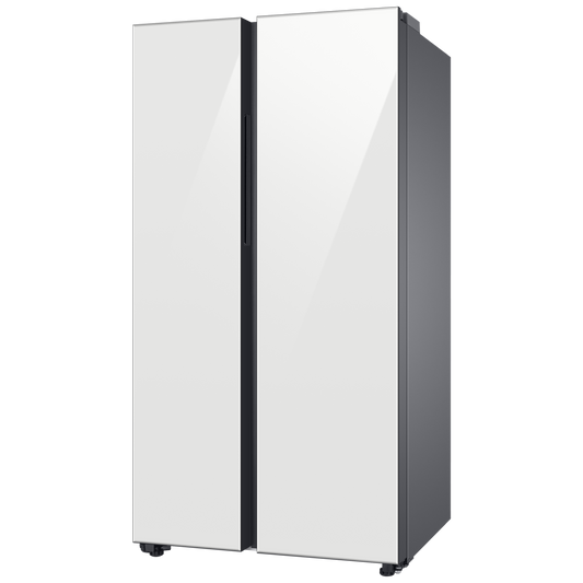 SAMSUNG 653 Litres 3 Star Auto Defrost Side by Side Refrigerator with Twin Cooling Plus (RS76CB811312HL, Clean White)
