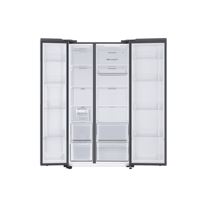 SAMSUNG 653 Litres 3 Star Auto Defrost Side by Side Refrigerator with Twin Cooling Plus (RS76CB811312HL, Clean White)