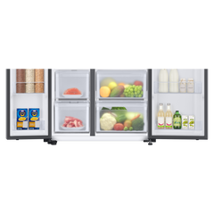 SAMSUNG 653 Litres 3 Star Auto Defrost Side by Side Refrigerator with Twin Cooling Plus (RS76CB811312HL, Clean White)