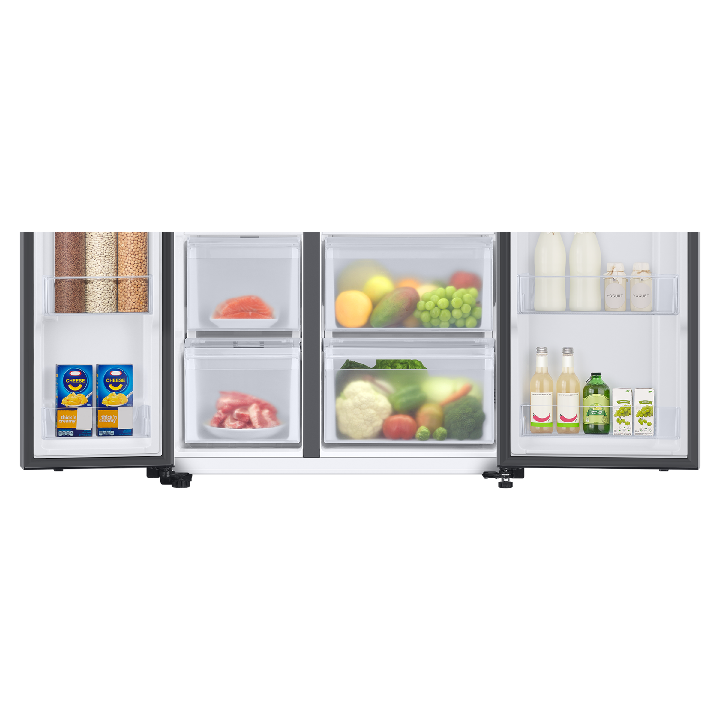 SAMSUNG 653 Litres 3 Star Auto Defrost Side by Side Refrigerator with Twin Cooling Plus (RS76CB811312HL, Clean White)