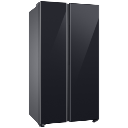 SAMSUNG 653 Litres 3 Star Side by Side Refrigerator with AI Energy Mode (RS76CB811333HL, Glam Deep Charcoal)