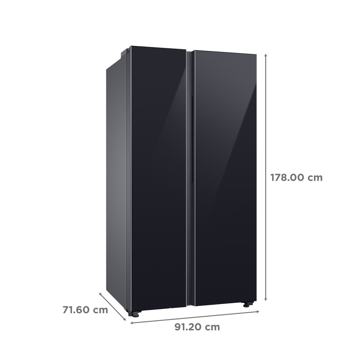 SAMSUNG 653 Litres 3 Star Side by Side Refrigerator with AI Energy Mode (RS76CB811333HL, Glam Deep Charcoal)