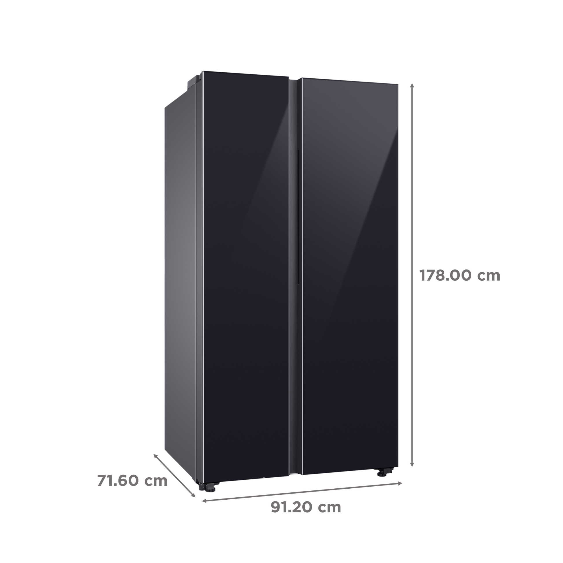SAMSUNG 653 Litres 3 Star Side by Side Refrigerator with AI Energy Mode (RS76CB811333HL, Glam Deep Charcoal)