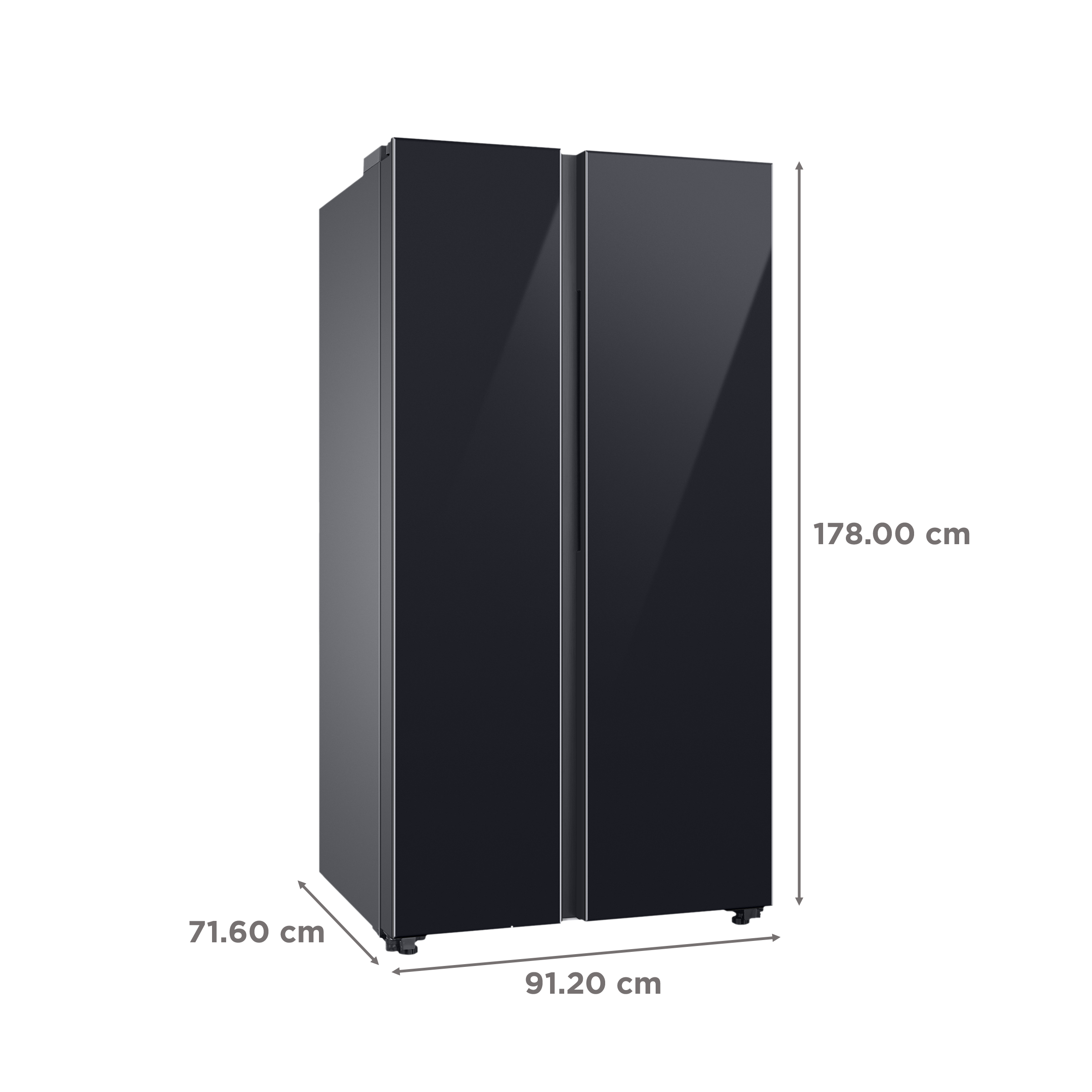 SAMSUNG 653 Litres 3 Star Side by Side Refrigerator with AI Energy Mode (RS76CB811333HL, Glam Deep Charcoal)