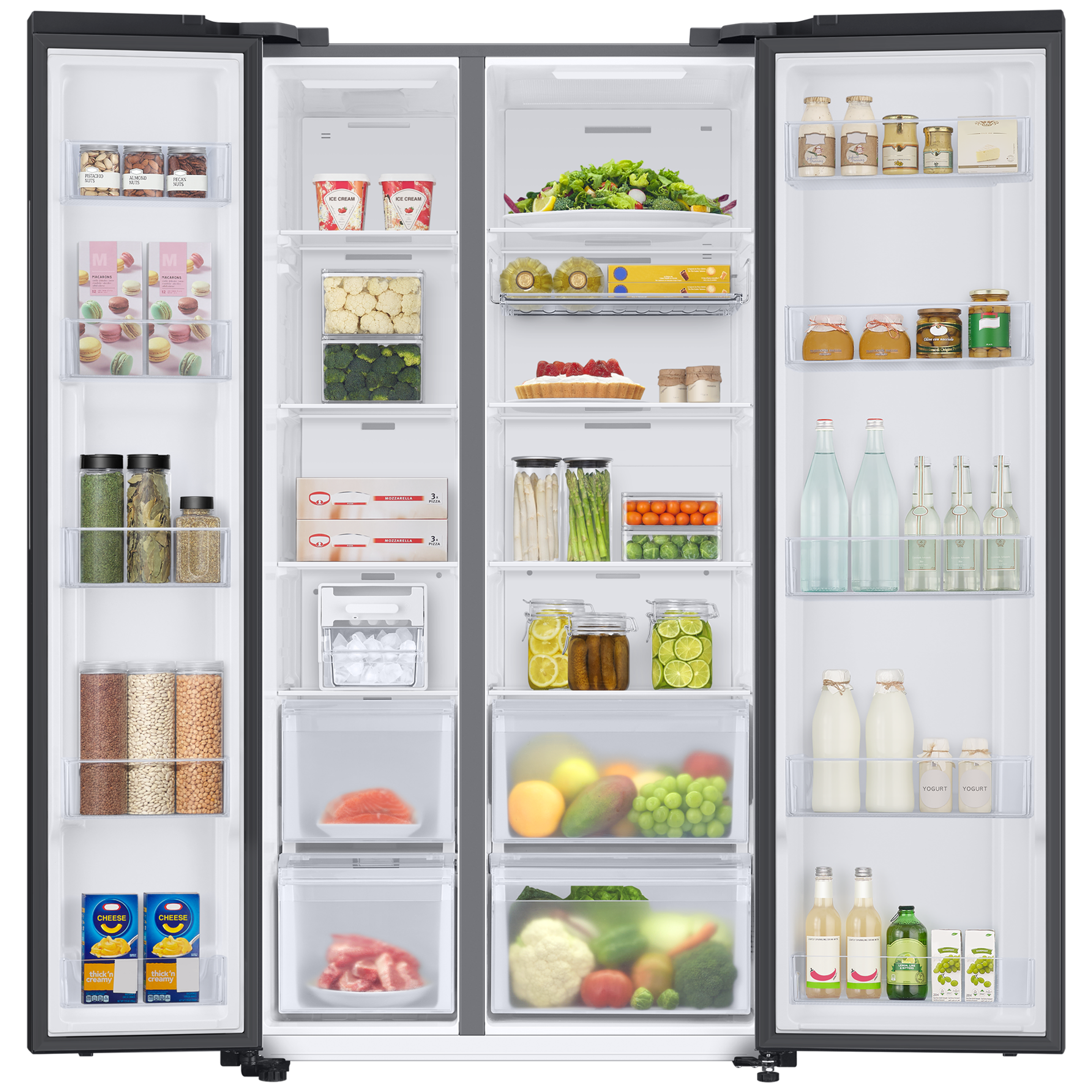 SAMSUNG 653 Litres 3 Star Side by Side Refrigerator with AI Energy Mode (RS76CB811333HL, Glam Deep Charcoal)