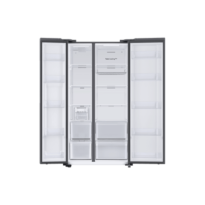 SAMSUNG 653 Litres 3 Star Side by Side Refrigerator with AI Energy Mode (RS76CB811333HL, Glam Deep Charcoal)