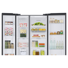 SAMSUNG 653 Litres 3 Star Side by Side Refrigerator with AI Energy Mode (RS76CB811333HL, Glam Deep Charcoal)
