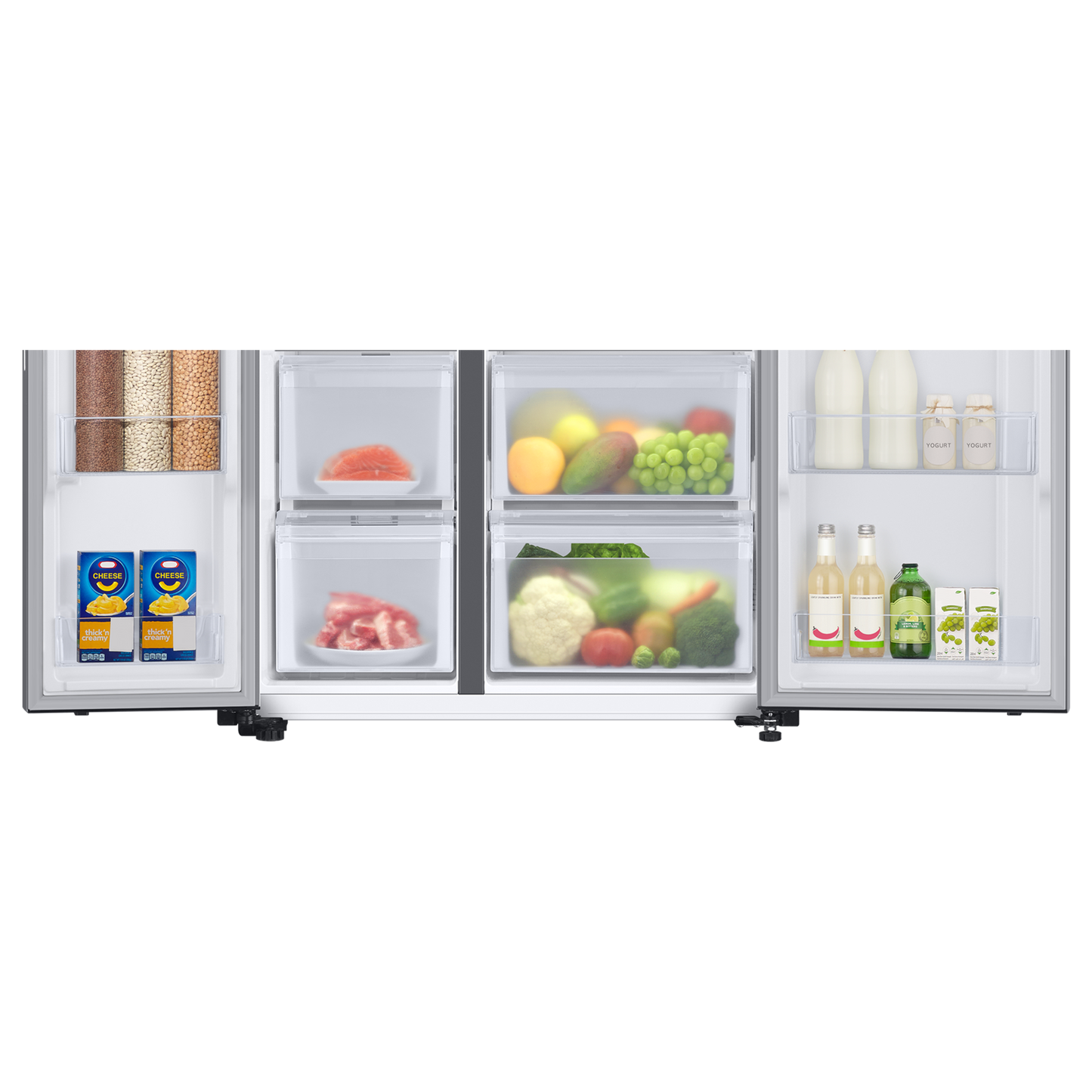 SAMSUNG 633 Litres 3 Star Auto Defrost Side by Side Refrigerator with Twin Cooling Plus (RS78CG8543SLHL, EZ Clean Steel)