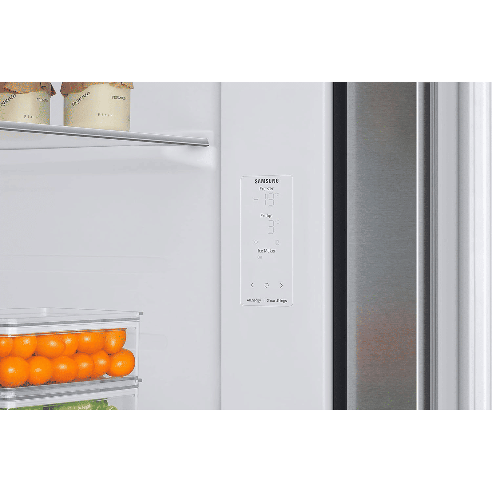 SAMSUNG 633 Litres 3 Star Auto Defrost Side by Side Refrigerator with Twin Cooling Plus (RS78CG8543SLHL, EZ Clean Steel)