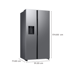 SAMSUNG 633 Litres 3 Star Auto Defrost Side by Side Refrigerator with Twin Cooling Plus (RS78CG8543SLHL, EZ Clean Steel)