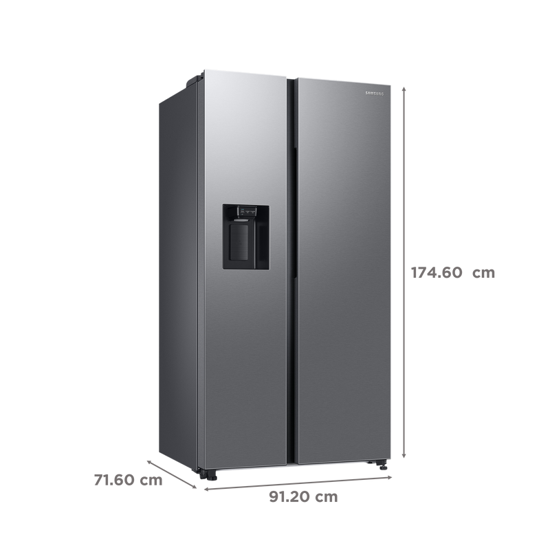 SAMSUNG 633 Litres 3 Star Auto Defrost Side by Side Refrigerator with Twin Cooling Plus (RS78CG8543SLHL, EZ Clean Steel)