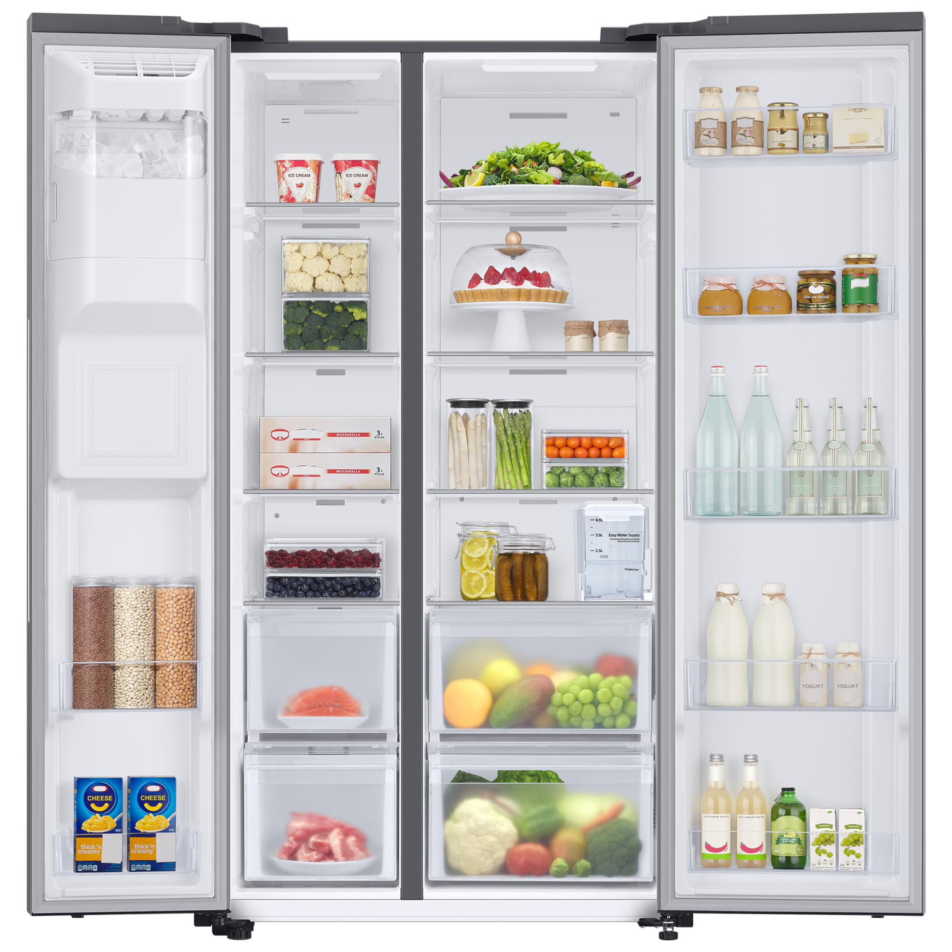 SAMSUNG 633 Litres 3 Star Auto Defrost Side by Side Refrigerator with Twin Cooling Plus (RS78CG8543SLHL, EZ Clean Steel)