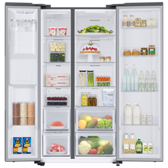 SAMSUNG 633 Litres 3 Star Auto Defrost Side by Side Refrigerator with Twin Cooling Plus (RS78CG8543SLHL, EZ Clean Steel)