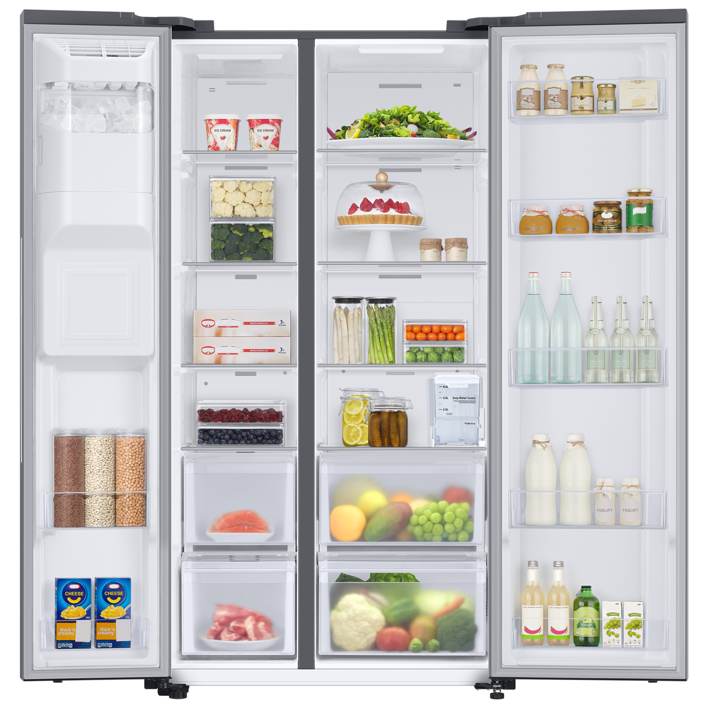 SAMSUNG 633 Litres 3 Star Auto Defrost Side by Side Refrigerator with Twin Cooling Plus (RS78CG8543SLHL, EZ Clean Steel)