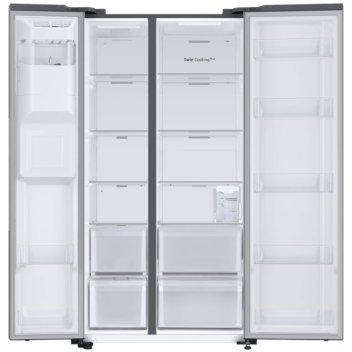 SAMSUNG 633 Litres 3 Star Auto Defrost Side by Side Refrigerator with Twin Cooling Plus (RS78CG8543SLHL, EZ Clean Steel)