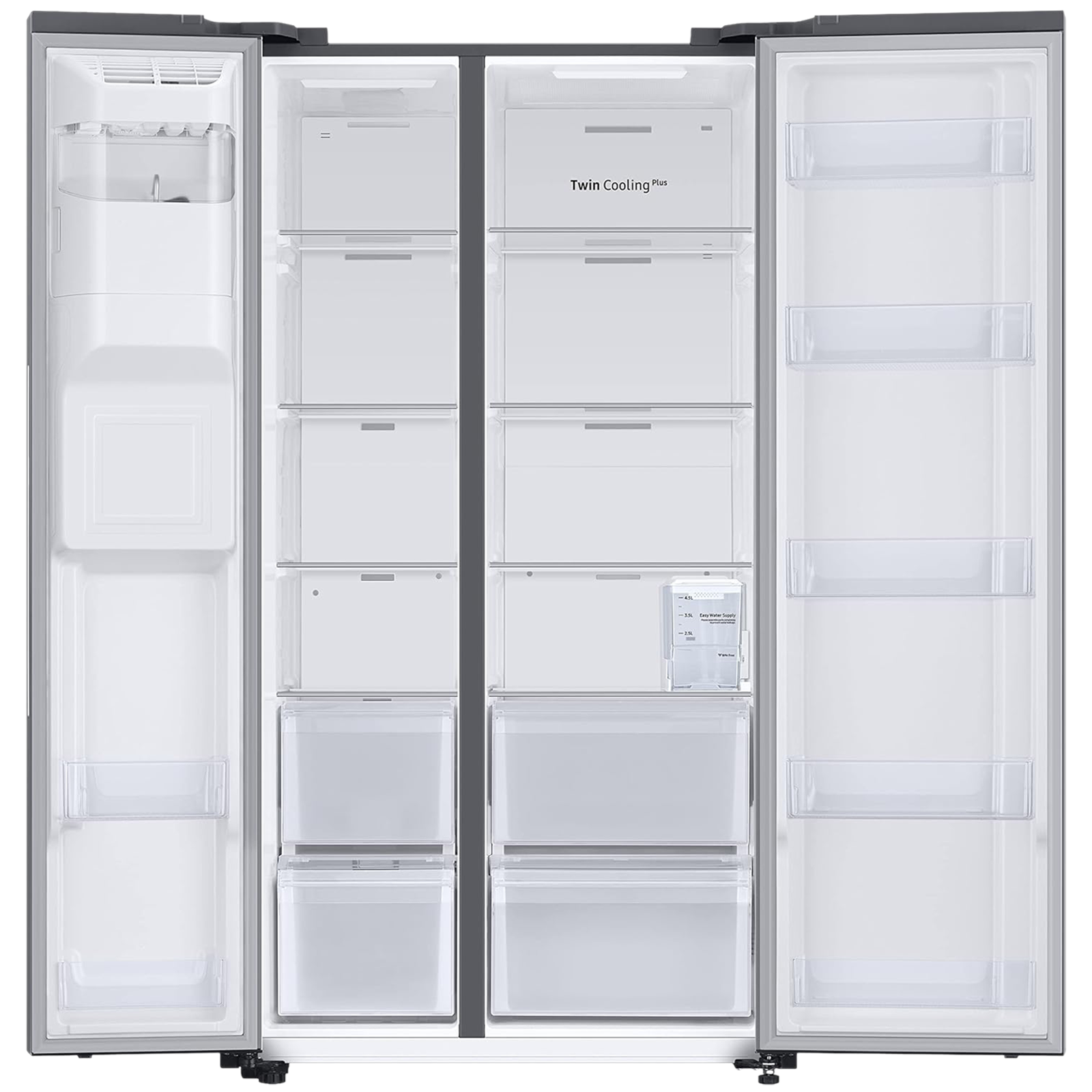 SAMSUNG 633 Litres 3 Star Auto Defrost Side by Side Refrigerator with Twin Cooling Plus (RS78CG8543SLHL, EZ Clean Steel)