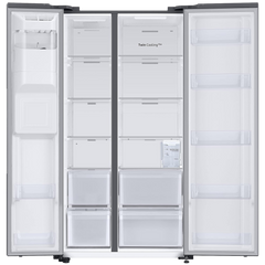 SAMSUNG 633 Litres 3 Star Auto Defrost Side by Side Refrigerator with Twin Cooling Plus (RS78CG8543SLHL, EZ Clean Steel)