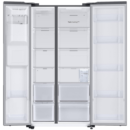 SAMSUNG 633 Litres 3 Star Auto Defrost Side by Side Refrigerator with Twin Cooling Plus (RS78CG8543SLHL, EZ Clean Steel)