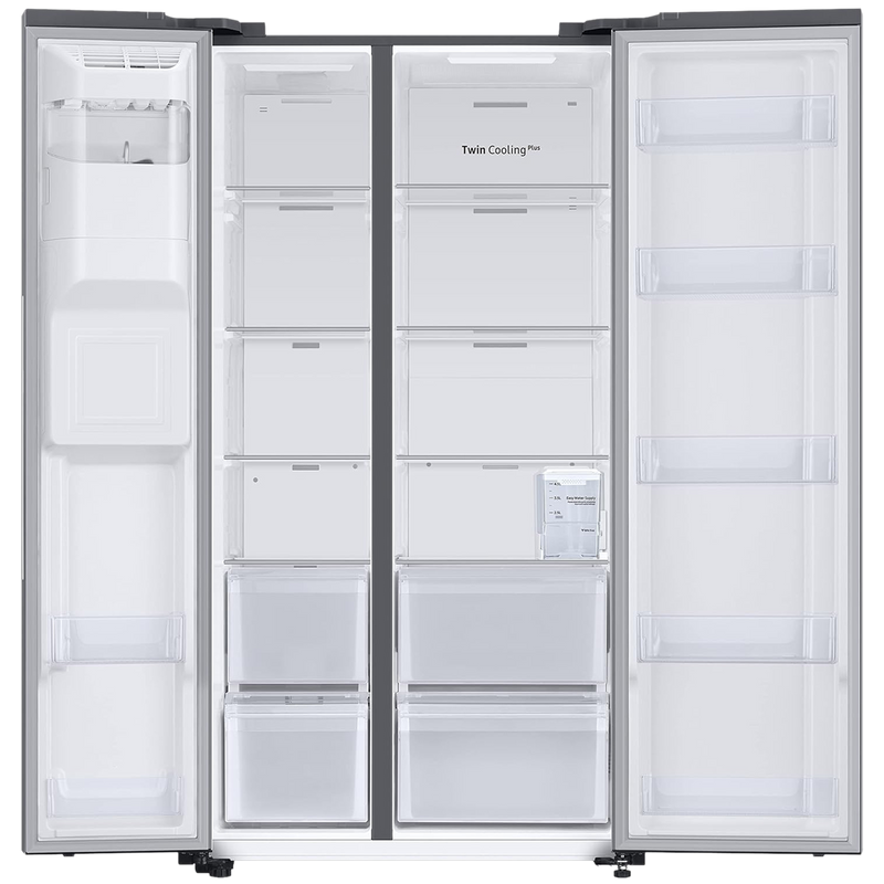 SAMSUNG 633 Litres 3 Star Auto Defrost Side by Side Refrigerator with Twin Cooling Plus (RS78CG8543SLHL, EZ Clean Steel)