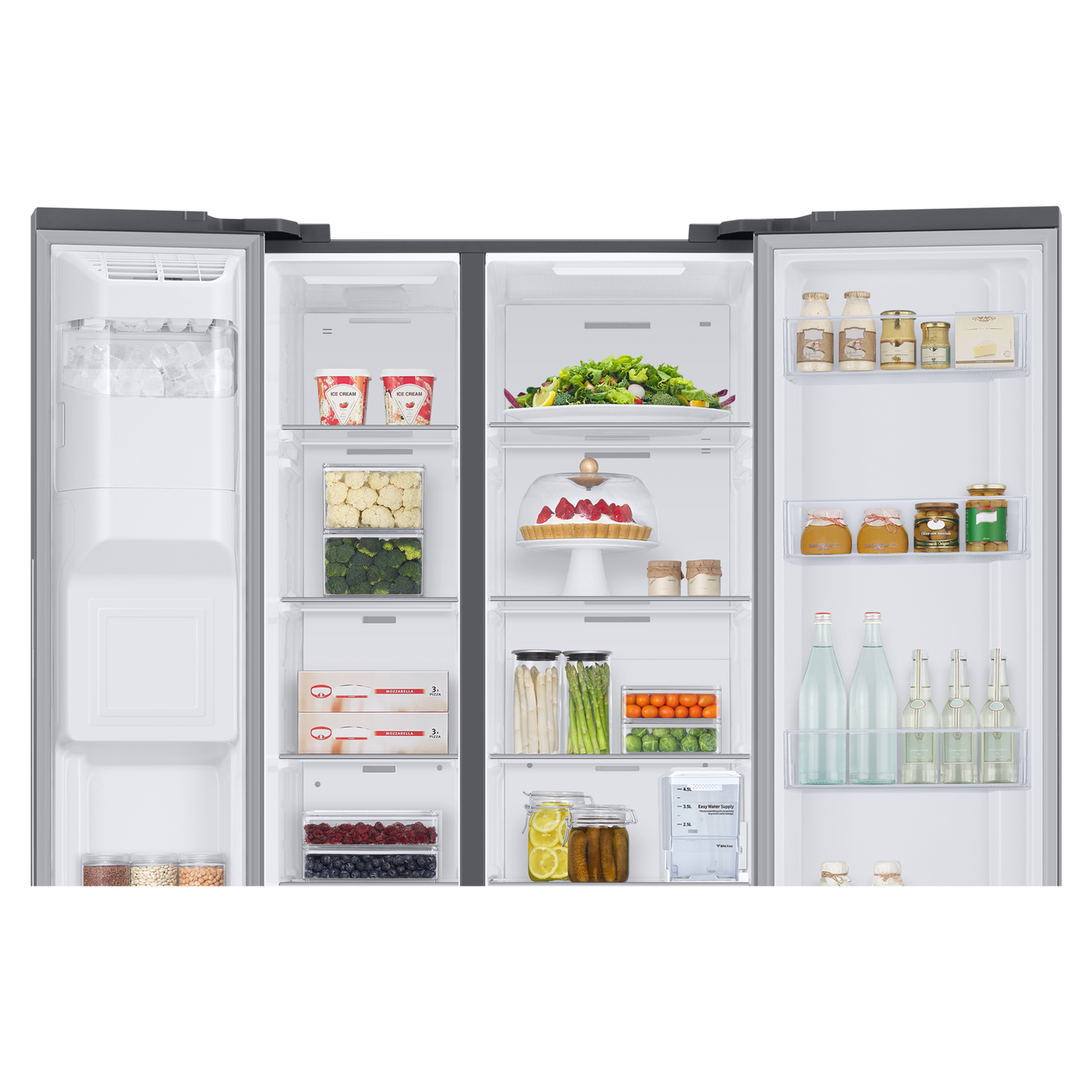 SAMSUNG 633 Litres 3 Star Auto Defrost Side by Side Refrigerator with Twin Cooling Plus (RS78CG8543SLHL, EZ Clean Steel)