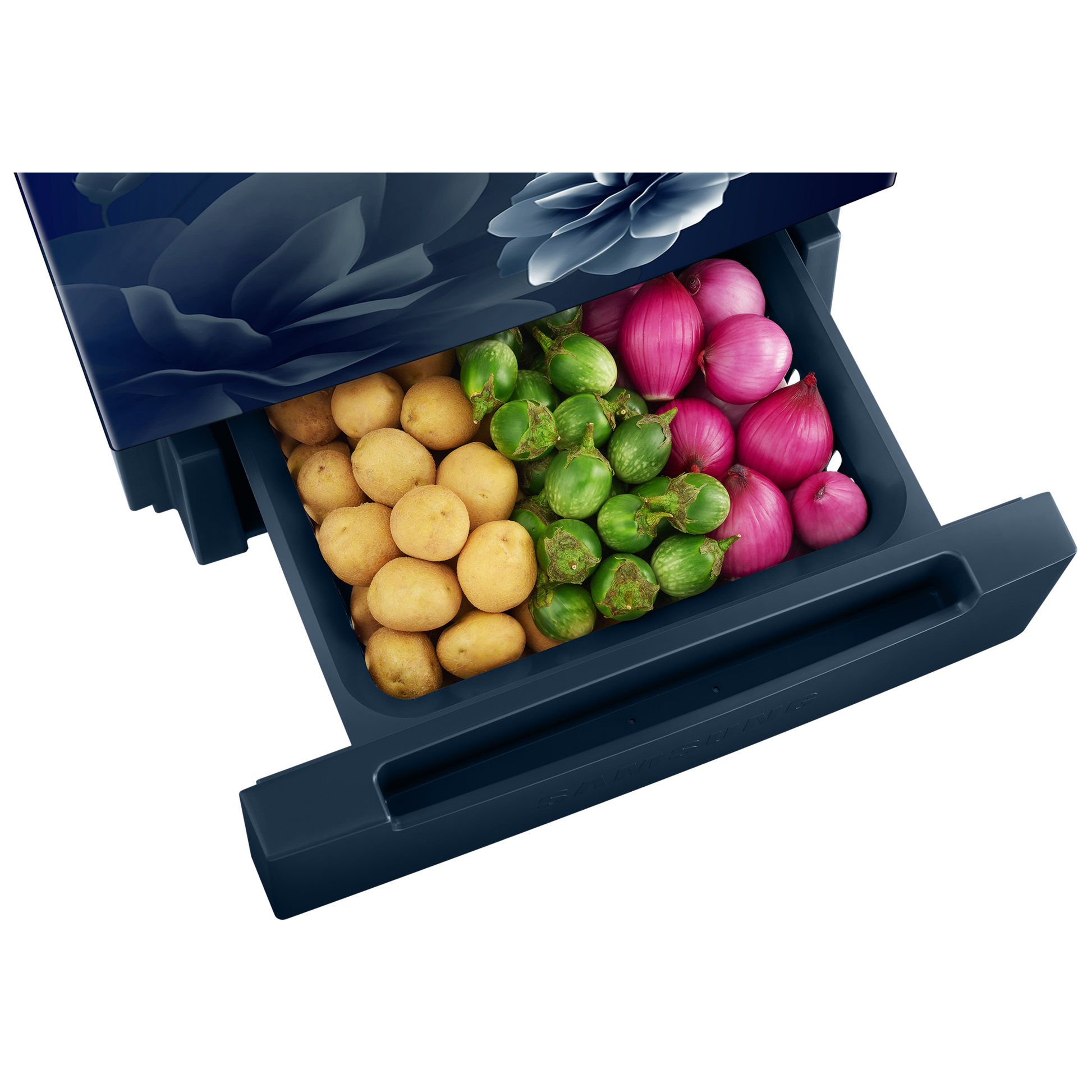 SAMSUNG 236 Litres 2 Star Frost Free Double Door Refrigerator with Digital Inverter Technology (RT28C3122CU/HL, Camellia Blue)