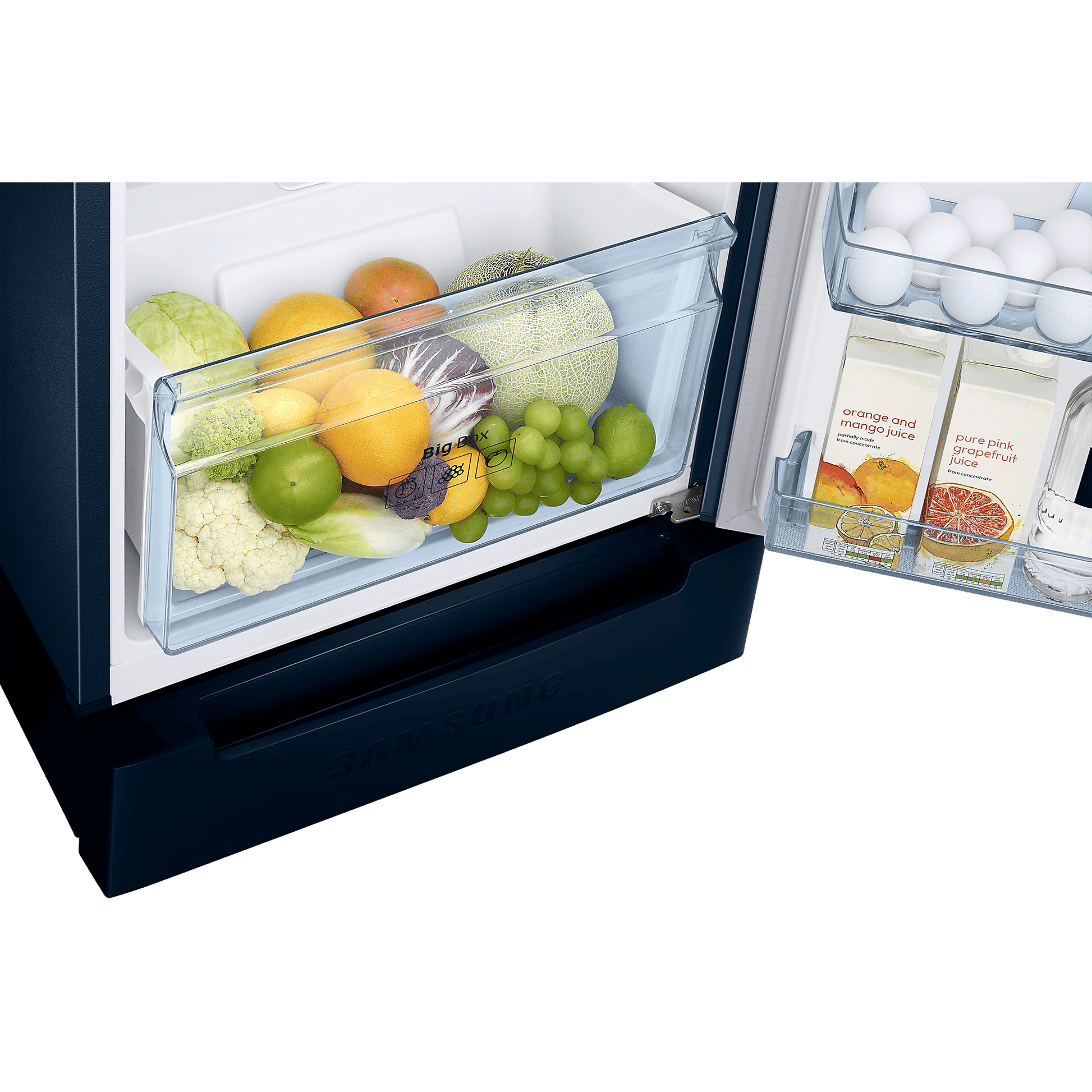 SAMSUNG 236 Litres 2 Star Frost Free Double Door Refrigerator with Digital Inverter Technology (RT28C3122CU/HL, Camellia Blue)