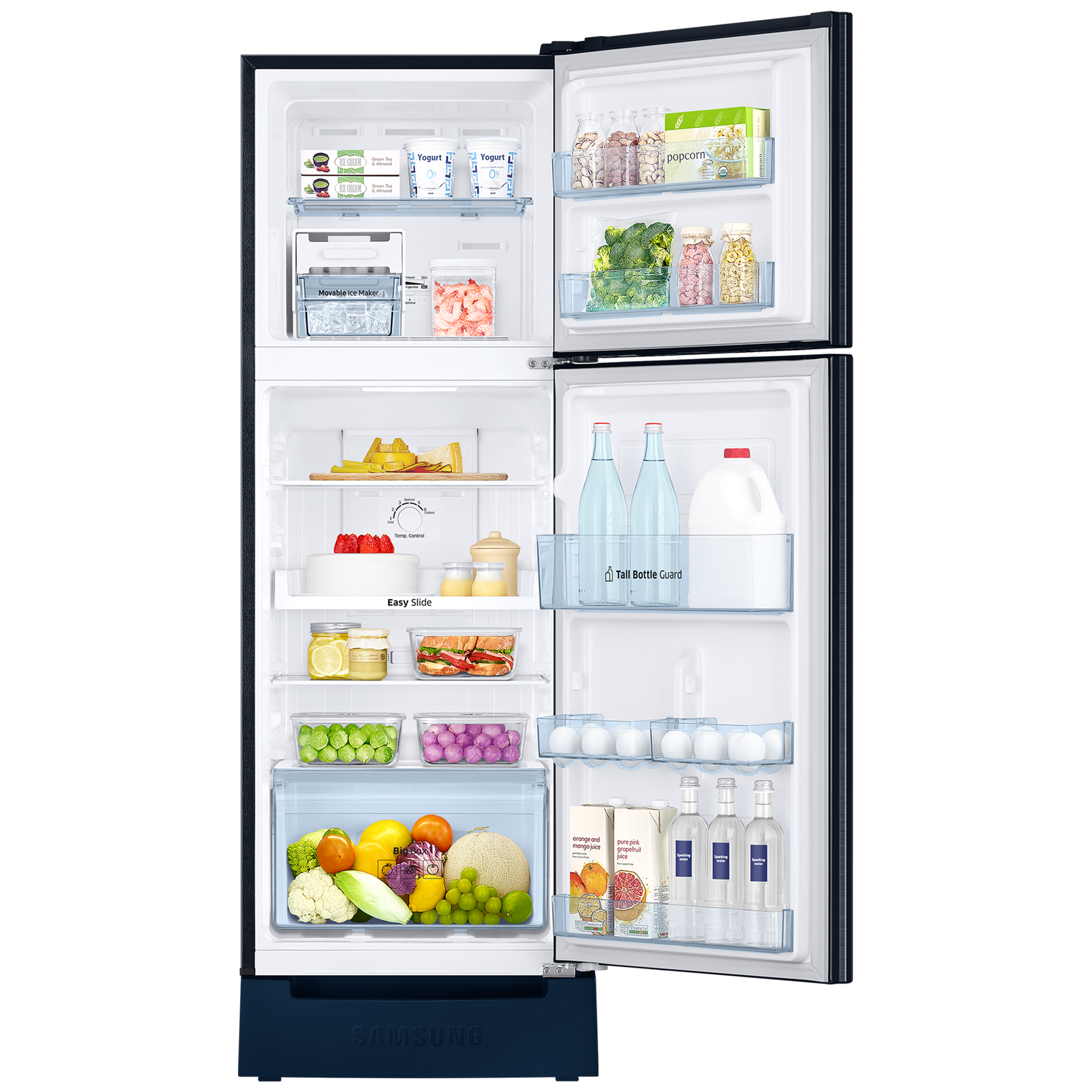 SAMSUNG 236 Litres 2 Star Frost Free Double Door Refrigerator with Digital Inverter Technology (RT28C3122CU/HL, Camellia Blue)