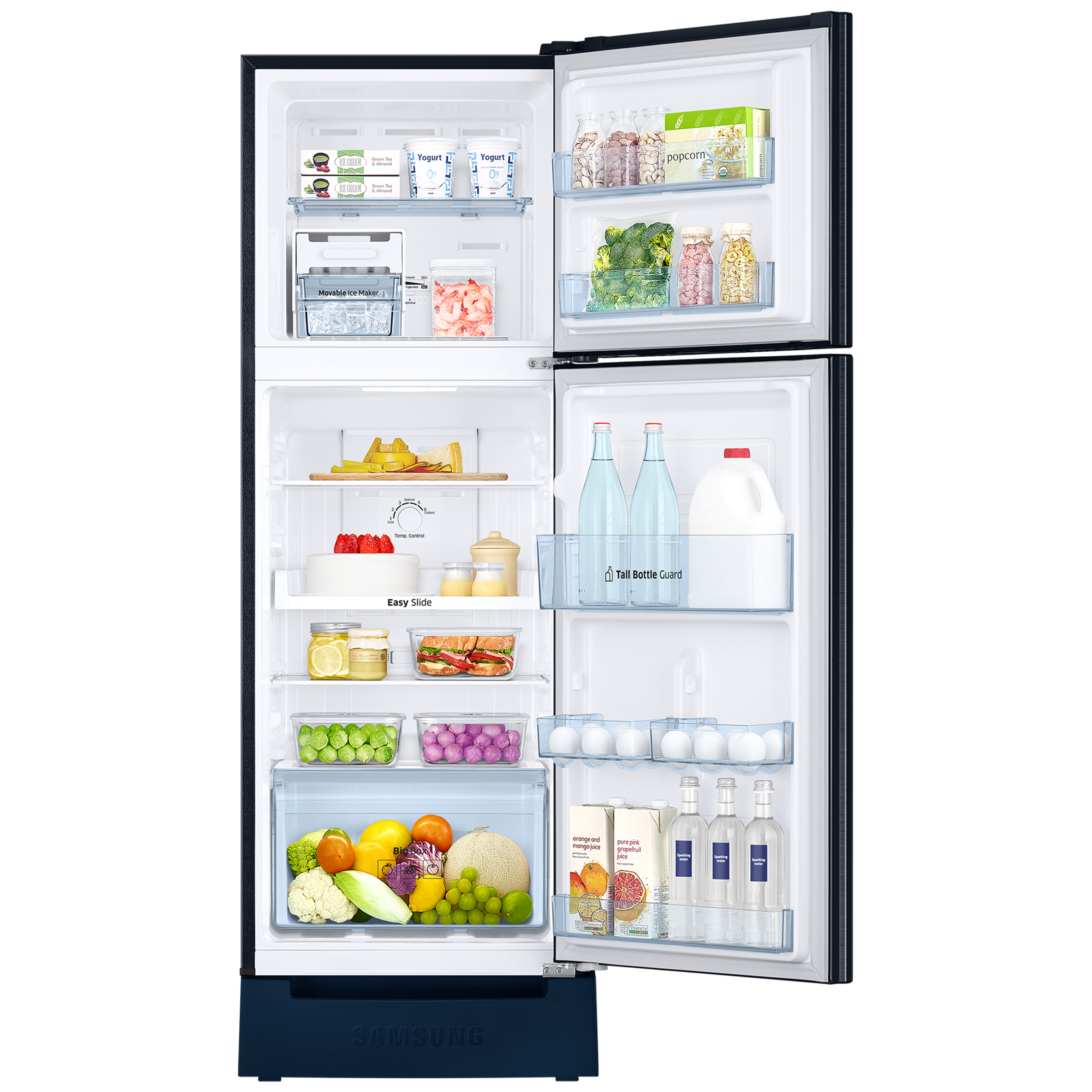 SAMSUNG 236 Litres 2 Star Frost Free Double Door Refrigerator with Digital Inverter Technology (RT28C3122CU/HL, Camellia Blue)