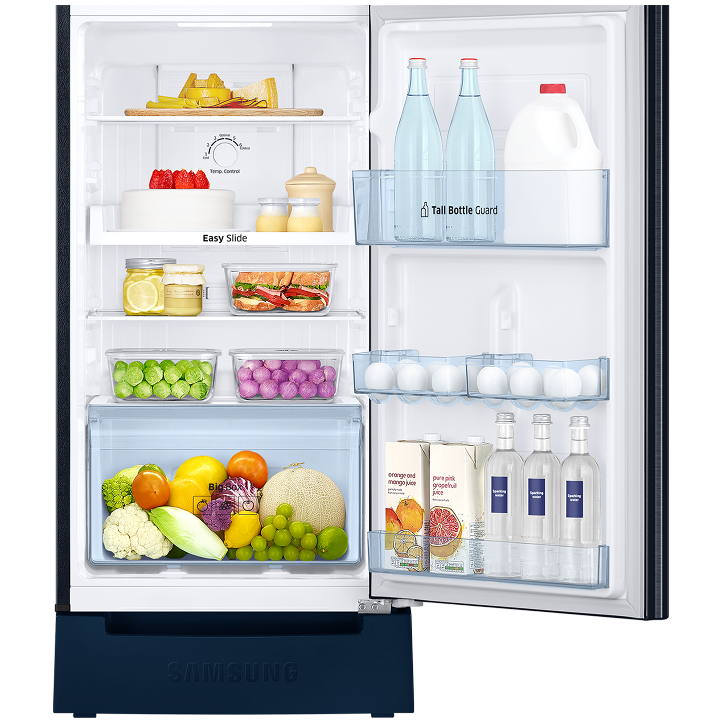 SAMSUNG 236 Litres 2 Star Frost Free Double Door Refrigerator with Digital Inverter Technology (RT28C3122CU/HL, Camellia Blue)