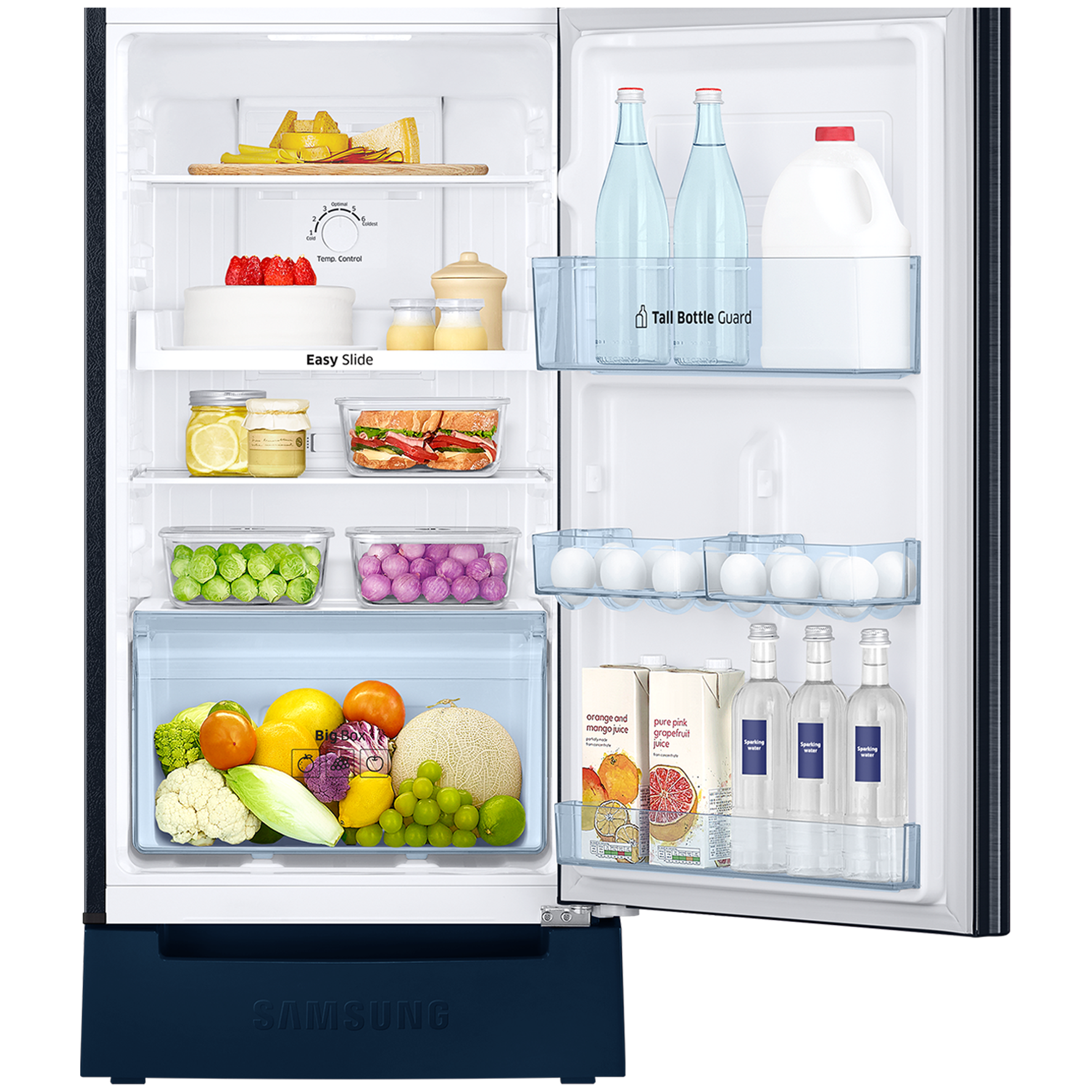 SAMSUNG 236 Litres 2 Star Frost Free Double Door Refrigerator with Digital Inverter Technology (RT28C3122CU/HL, Camellia Blue)