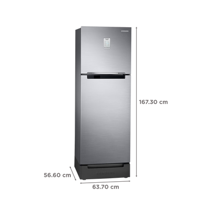 SAMSUNG 236 Litres 2 Star Auto Defrost Double Door Convertible Refrigerator with Convertible Freezer (RT28C3832S8/HL, Elegant Inox)
