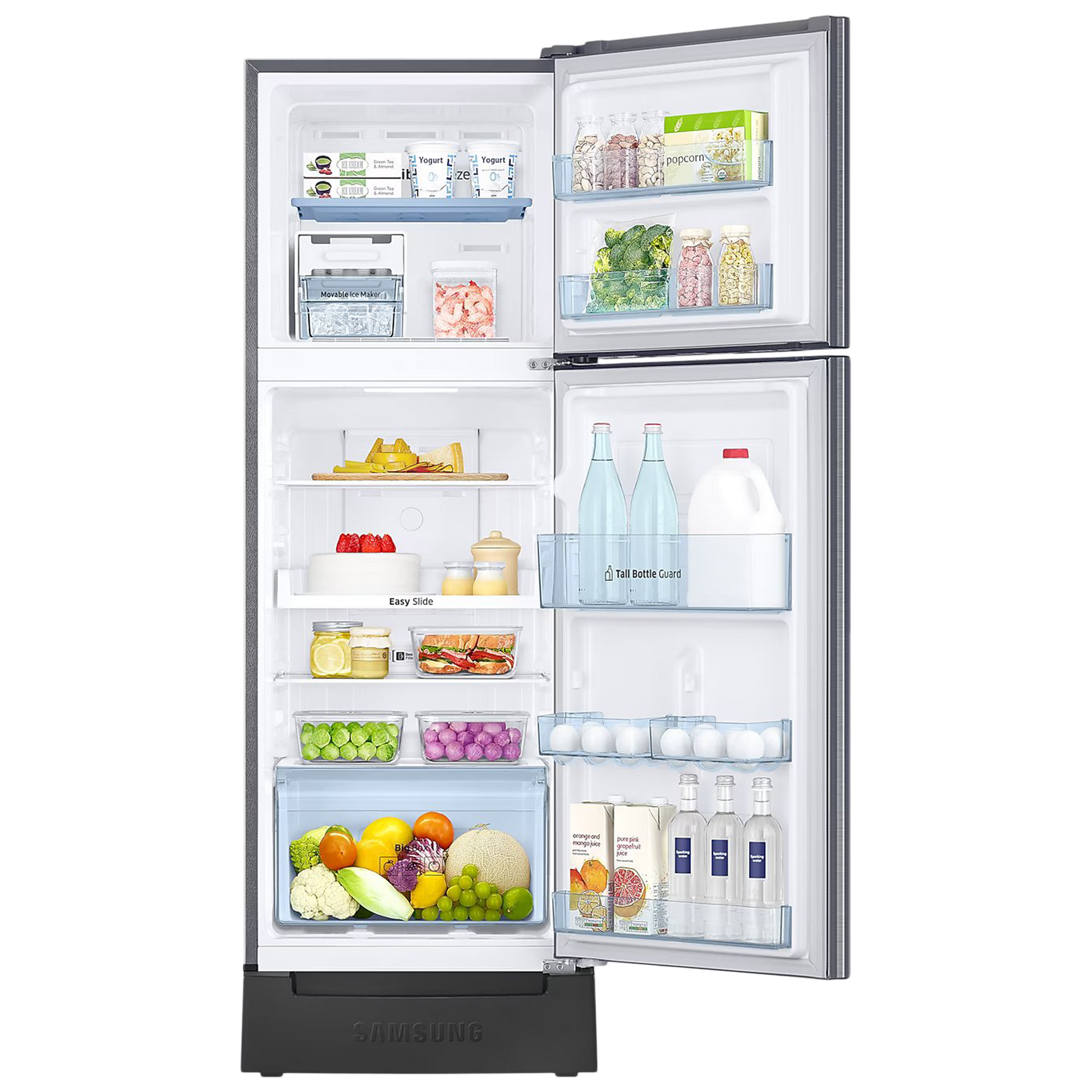 SAMSUNG 236 Litres 2 Star Auto Defrost Double Door Convertible Refrigerator with Convertible Freezer (RT28C3832S8/HL, Elegant Inox)