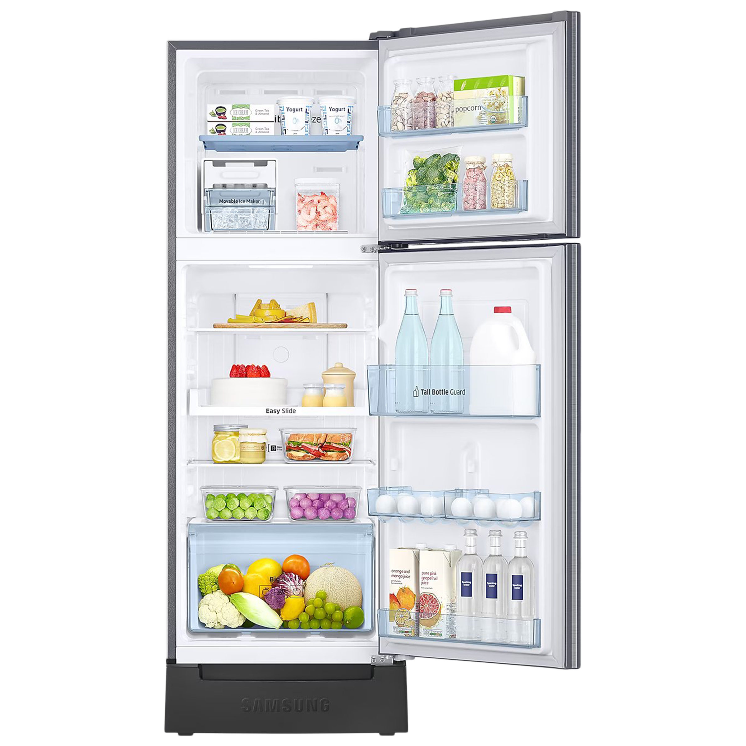 SAMSUNG 236 Litres 2 Star Auto Defrost Double Door Convertible Refrigerator with Convertible Freezer (RT28C3832S8/HL, Elegant Inox)
