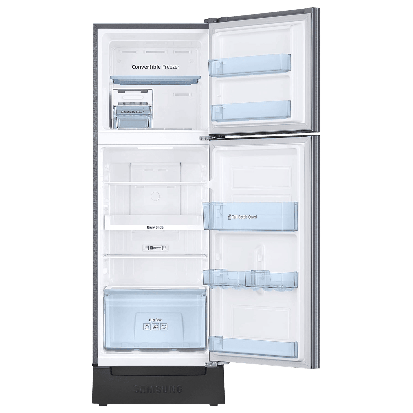 SAMSUNG 236 Litres 2 Star Auto Defrost Double Door Convertible Refrigerator with Convertible Freezer (RT28C3832S8/HL, Elegant Inox)