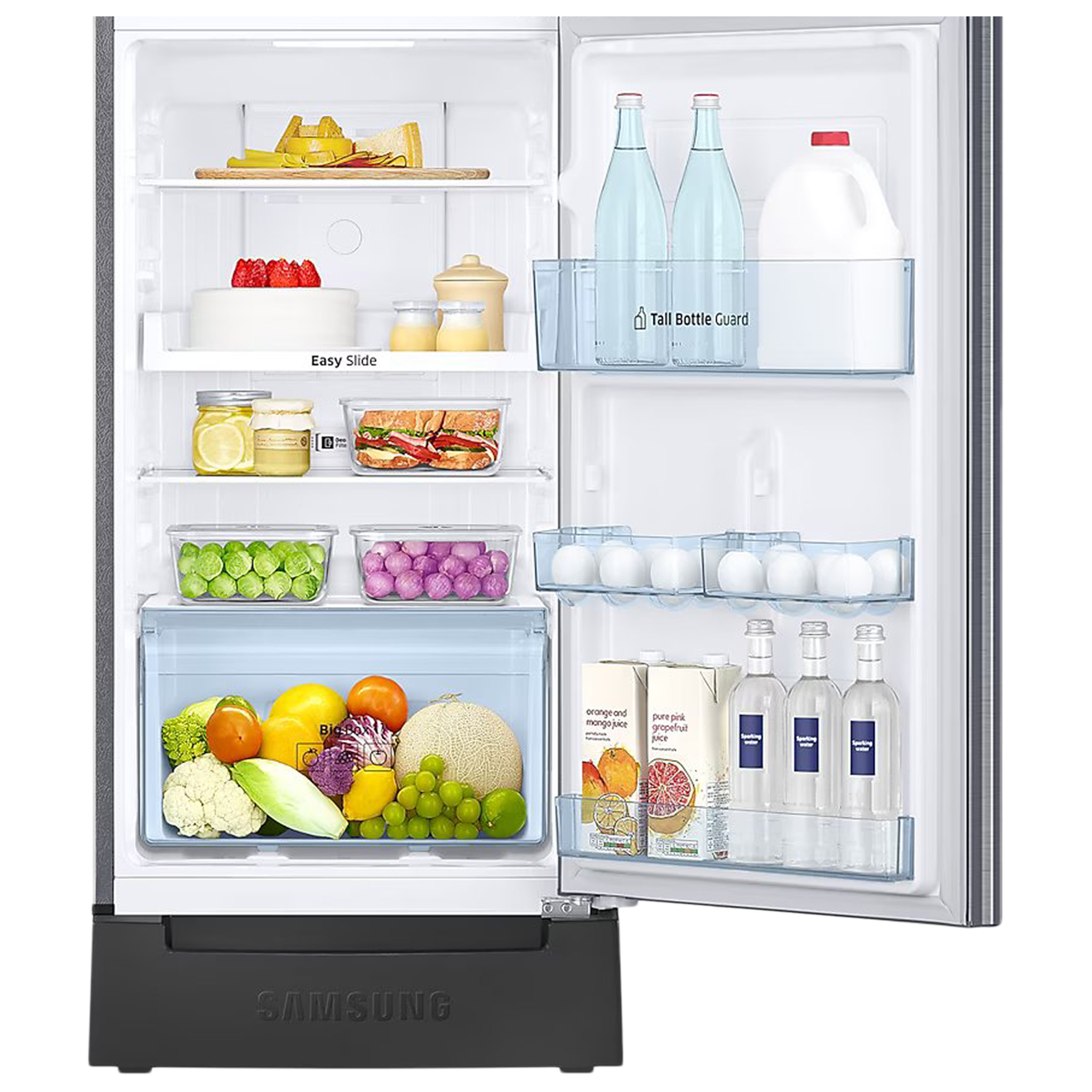 SAMSUNG 236 Litres 2 Star Auto Defrost Double Door Convertible Refrigerator with Convertible Freezer (RT28C3832S8/HL, Elegant Inox)