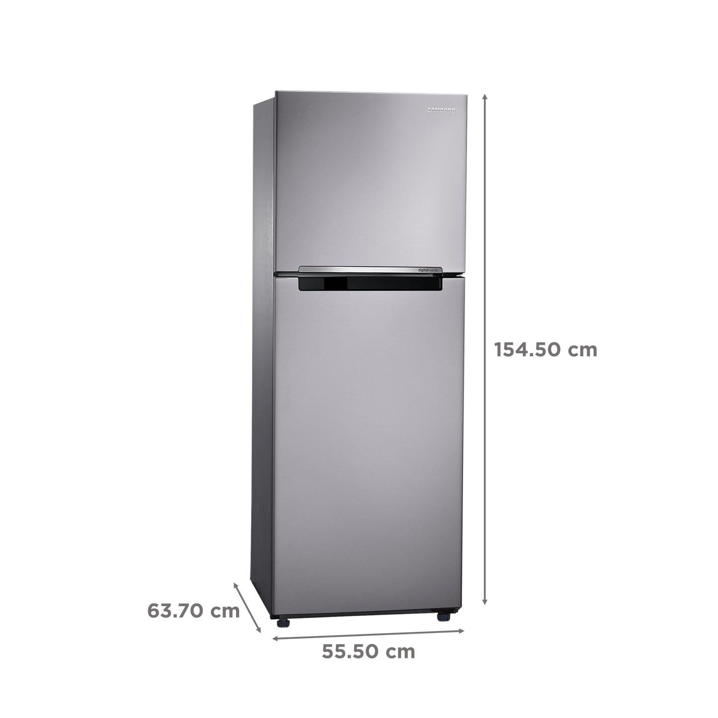 SAMSUNG 236 Litres 2 Star Frost Free Double Door Refrigerator with Deodorizer (RT28C3042S8/HL, Elegant Inox)