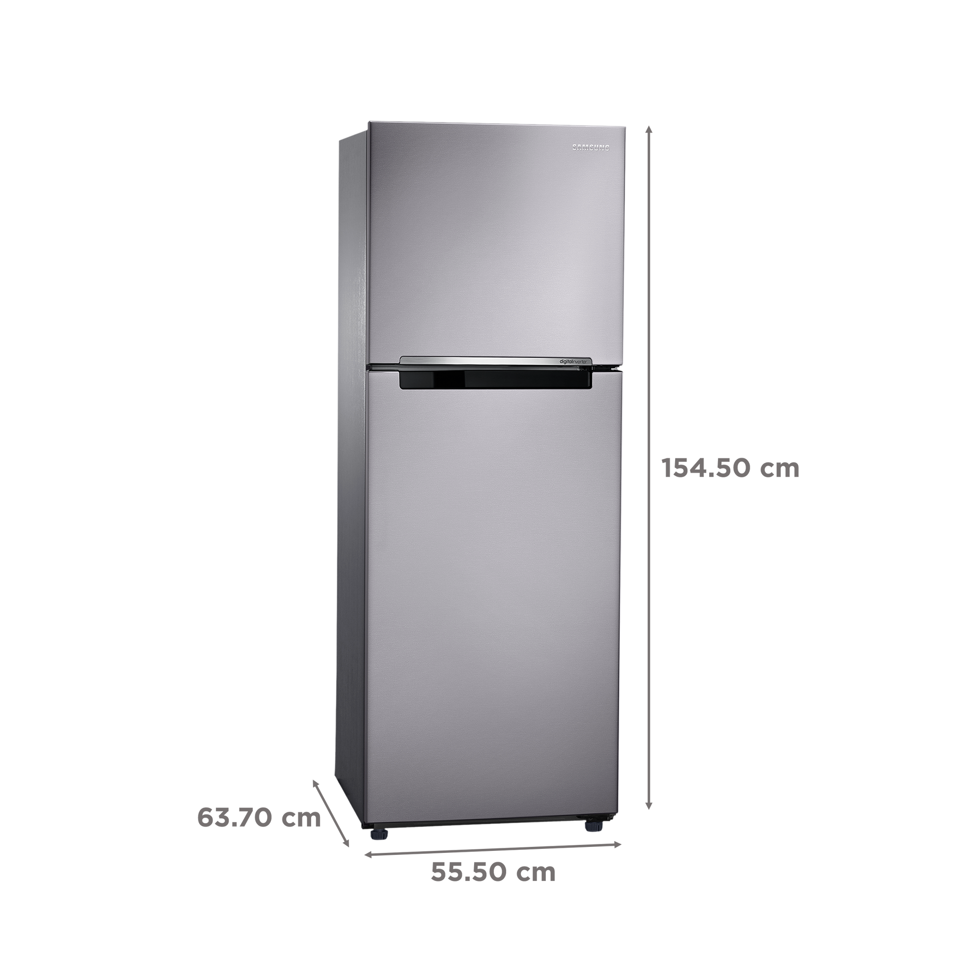 SAMSUNG 236 Litres 2 Star Frost Free Double Door Refrigerator with Deodorizer (RT28C3042S8/HL, Elegant Inox)
