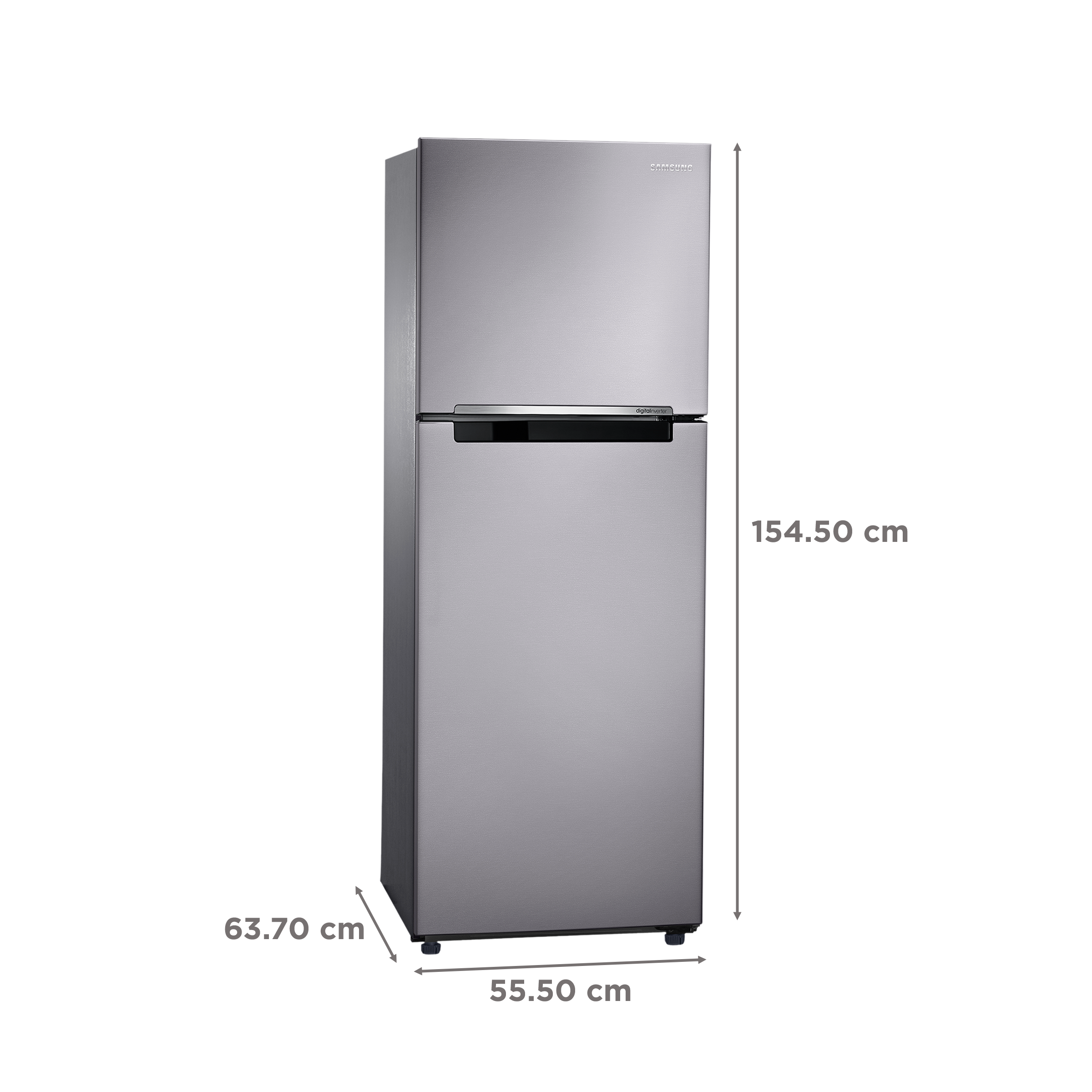 SAMSUNG 236 Litres 2 Star Frost Free Double Door Refrigerator with Deodorizer (RT28C3042S8/HL, Elegant Inox)