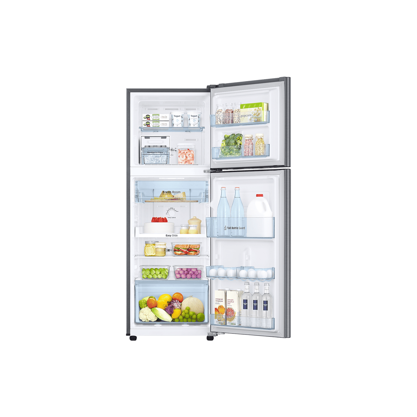 SAMSUNG 236 Litres 2 Star Frost Free Double Door Refrigerator with Deodorizer (RT28C3042S8/HL, Elegant Inox)