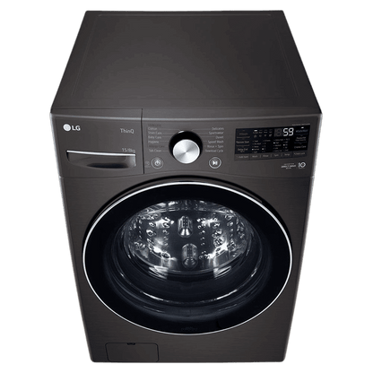 LG 15/8 kg 5 Star Fully Automatic Front Load Washer Dryer(FHD1508STB.ABLQEIL, AI Direct Drive, Black VCM)