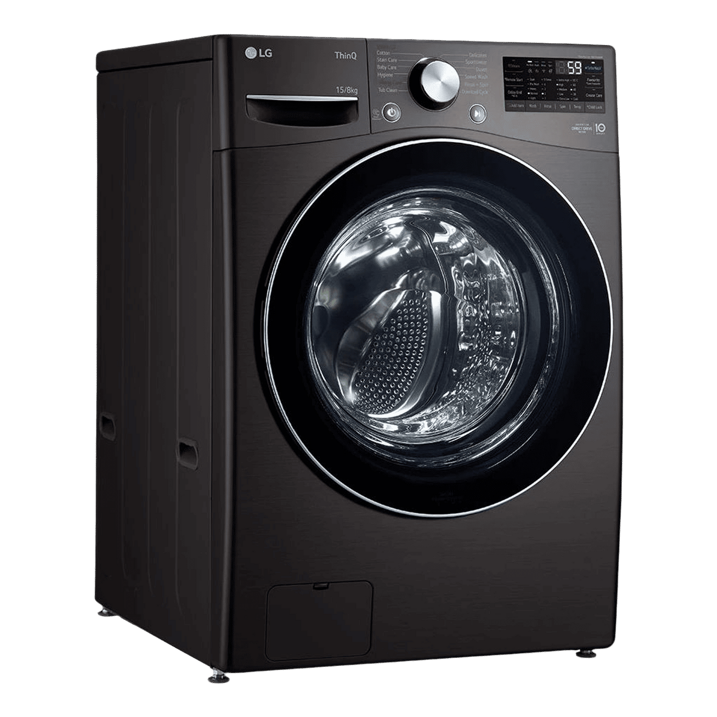 LG 15/8 kg 5 Star Fully Automatic Front Load Washer Dryer(FHD1508STB.ABLQEIL, AI Direct Drive, Black VCM)