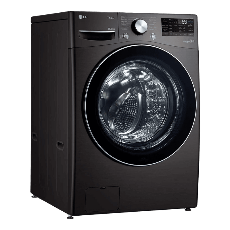 LG 15/8 kg 5 Star Fully Automatic Front Load Washer Dryer(FHD1508STB.ABLQEIL, AI Direct Drive, Black VCM)