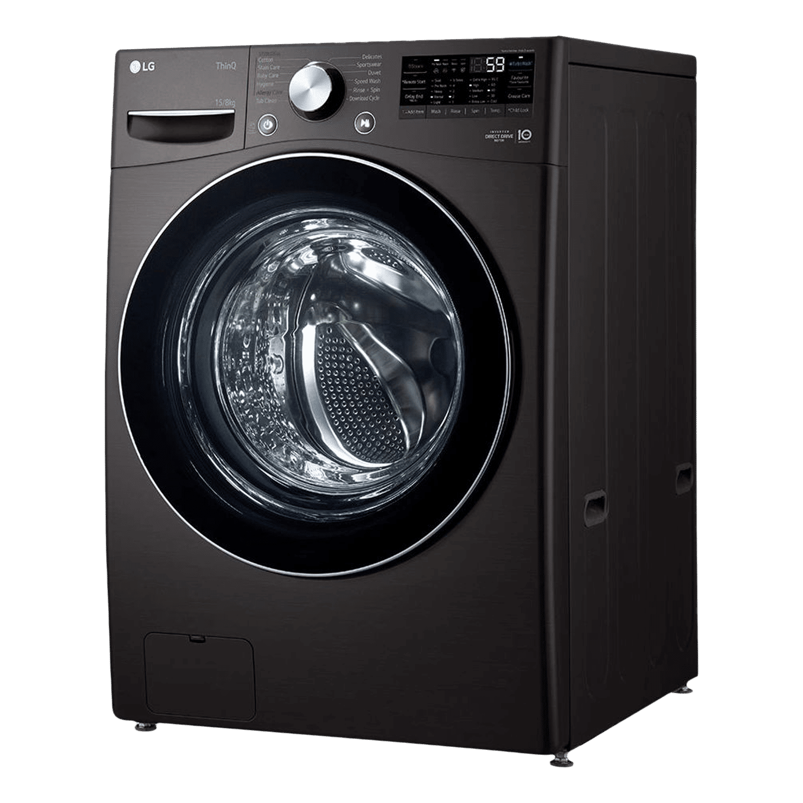 LG 15/8 kg 5 Star Fully Automatic Front Load Washer Dryer(FHD1508STB.ABLQEIL, AI Direct Drive, Black VCM)