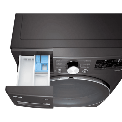 LG 15/8 kg 5 Star Fully Automatic Front Load Washer Dryer(FHD1508STB.ABLQEIL, AI Direct Drive, Black VCM)