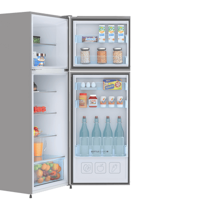 Haier 268 Litres 2 Star Frost Free Double Door Convertible Refrigerator with Turbo Icing (HRF-3182BIS-P, Inox Steel)