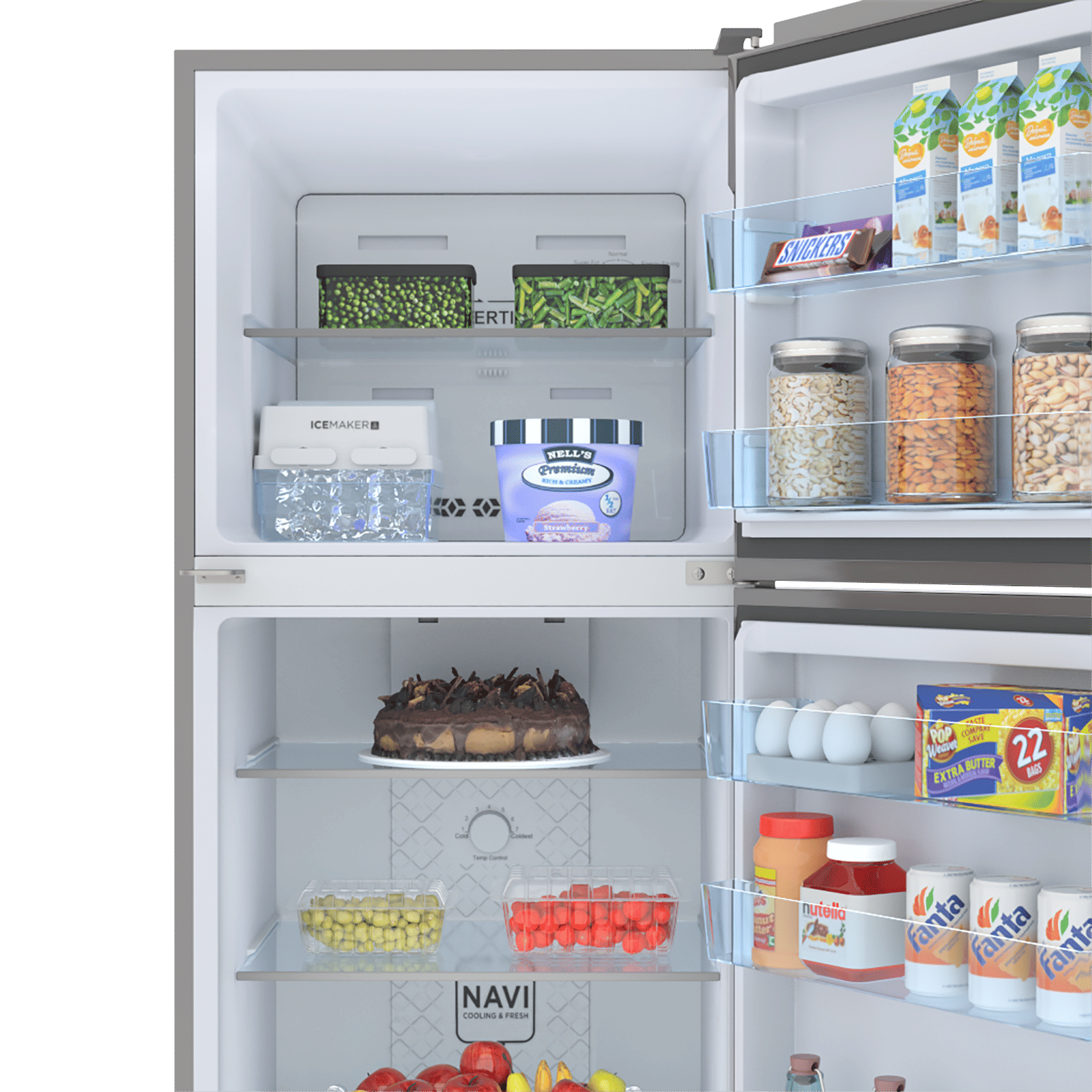 Haier 268 Litres 2 Star Frost Free Double Door Convertible Refrigerator with Turbo Icing (HRF-3182BIS-P, Inox Steel)