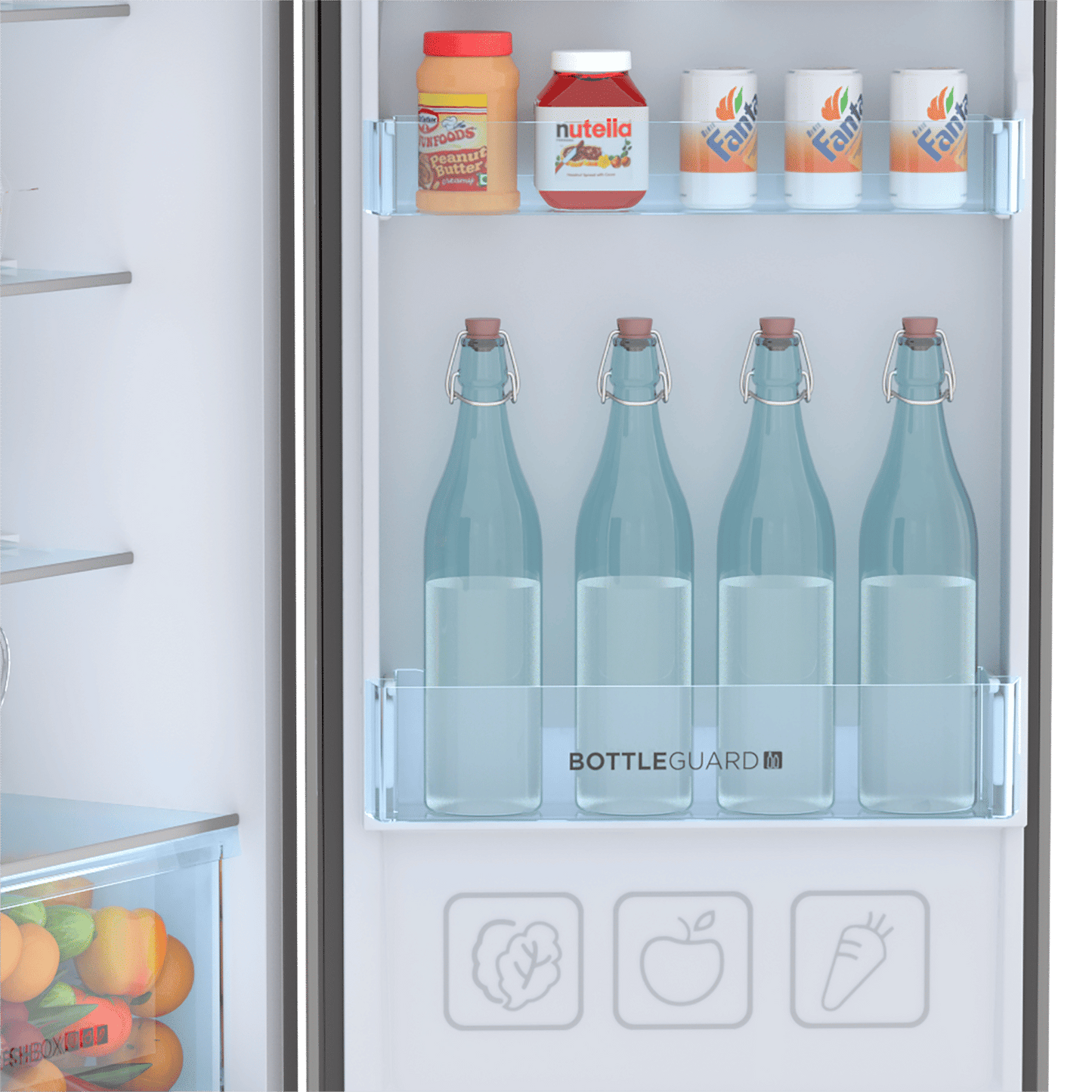 Haier 268 Litres 2 Star Frost Free Double Door Convertible Refrigerator with Turbo Icing (HRF-3182BIS-P, Inox Steel)