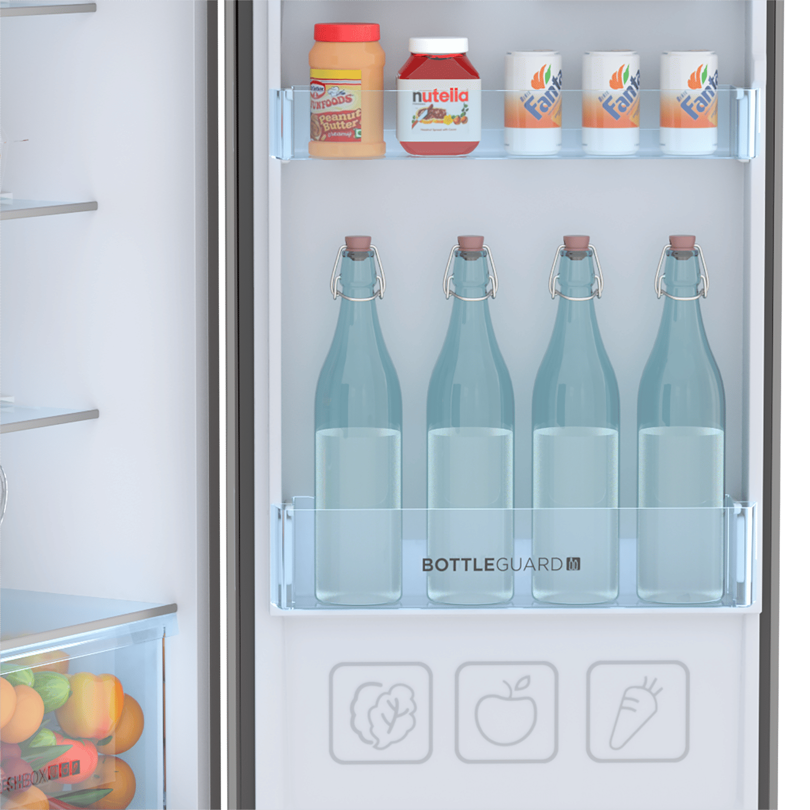 Haier 268 Litres 2 Star Frost Free Double Door Convertible Refrigerator with Turbo Icing (HRF-3182BIS-P, Inox Steel)